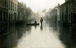 Lowestoft: Flooded Street, Thought to be Lowestoft, Suffolk