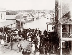 Brisbane: Floods, flooding, Stanley Street, Brisbane, Australia, 1889