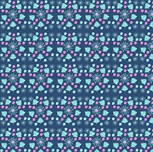 Florals: Floral design in blues, greens and pinks
