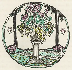 Jessie M King: FLORAL DESIGN IN CIRCLE