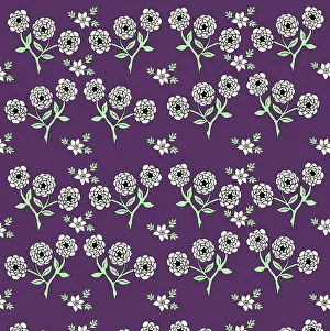 Florals: Floral pattern with white flowers on a purple background