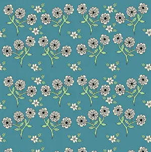 Tess Hines Designs: Floral pattern with white flowers on a teal background