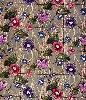 Florals: Florals against a grey patterned background