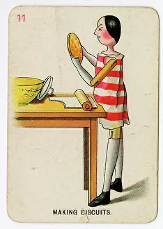 Culinary: Florence Upton playing cards - Making Biscuits