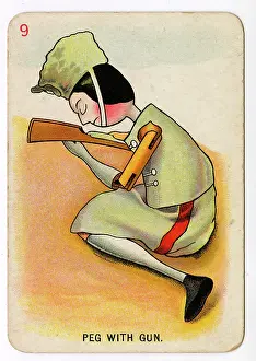 Asleep: Florence Upton playing cards - Peg with Gun