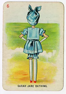 Upton: Florence Upton playing cards - Sarah Jane Bathing