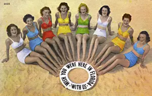 Tempting: Eight Florida girls in Bikinis on the beach