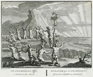 Worshipping: Florida Indians worshipping the Sun