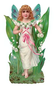 Flower fairy on a Victorian scrap