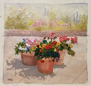 Calico: Flower Pots in the Garden