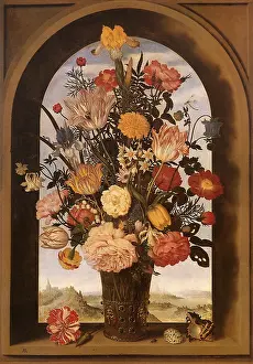 Ambrosius: Flower Vase in a Window Niche