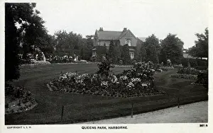 Harborne: Flowerbeds at Queens Park, Harborne, south-west Birmingham