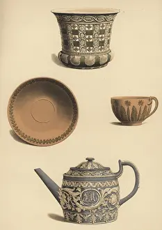 Griggs: Flowerpot, teapot, cup and saucer