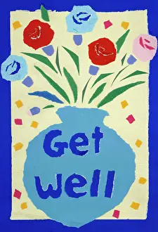 Ayliffe: Get Well ' flowers in a blue vase
