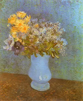 Anemones: Flowers in Blue Vase, by Van Gogh
