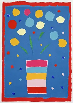 Ayliffe: Flowers in a Striped Vase ' collage