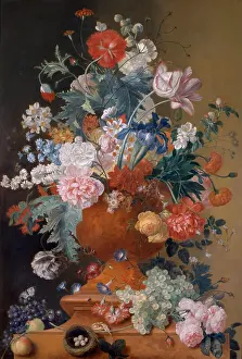 Huysum: Flowers in a Terracotta Vase