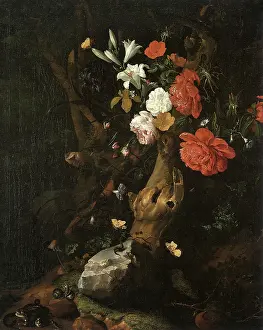 1740: Flowers on a Tree Trunk