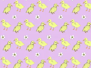 Tess Hines Designs: Fluffy yellow ducklings in a repeating pattern