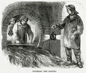 Sanitary: Flushing the sewers 1860s