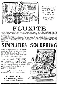 Solder: Fluxite Solder 1920 Advert
