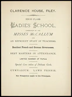 Filey: FLYER FOR LADIES SCHOOL