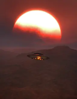 Probes: A flying saucer flying over wilderness