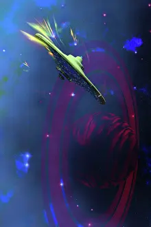 Warp: A flying saucer goes into warp speed
