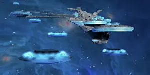 Spaceport: Flying saucers come back to a spaceport in space
