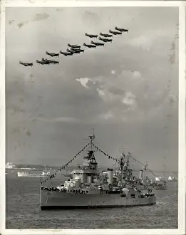 Navies: Flypast during naval review at Spithead