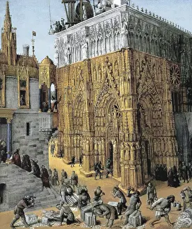 Indre: Fol. 163: The Building of the Temple of Jerusalem