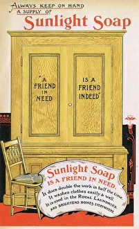 Laundries: Folding Advertisement for Sunlight Soap