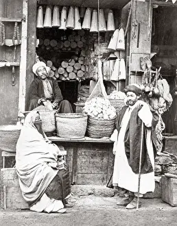 Veils: Food stall, Cairo, Egypt, 1880's