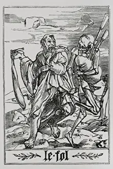 Facsimile: The Fool. Series The Dance of Death in Les Simulachres