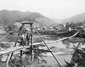 Primative: A foot bridge on the Cumberland River, Wilhoit, ?