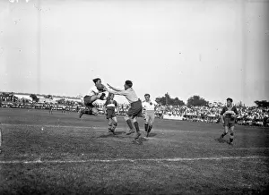 Goalies: Football match about 1930