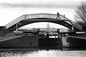 Striding: Footbridge over Tinsley Locks, Sheffield
