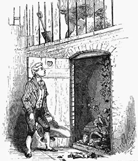 Footman: Footman collecting a scuttle of coal from the