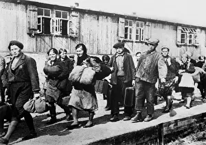 Flocked: Forced laborers before their departure to Germany