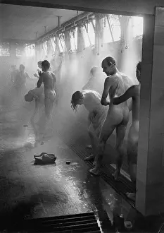 Shower: Forced laborers showering, 1943