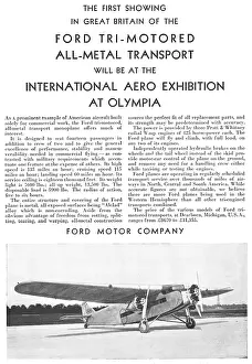 Trimotor: Ford Trimotor Monoplane 1929 Advert