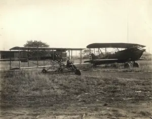 Pusher: Foreground: A replica of a 1912-style Curtiss pusher