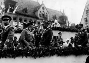 Diplomatic: Foreign military attaches during the march