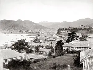 Dejima: Foreign settlement and Nagasaki harbour, Japan, c.1880's