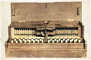 Resembled: The forerunner of the modern type writer- a piano like machi