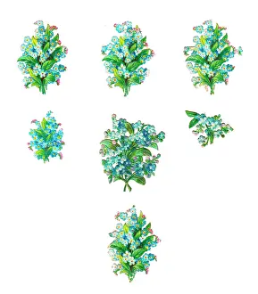 Forgetmenot: Forgetmenots on seven Victorian scraps