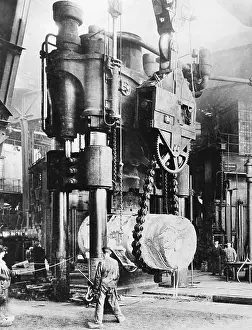 Forging: A forging press of Krupp, 1912