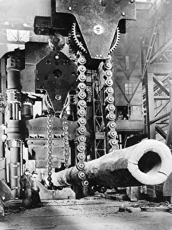 Forging: Forging press in the Krupp Works, 1938