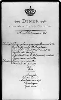 Formal dinner of the Bavarian prince regent Luitpold