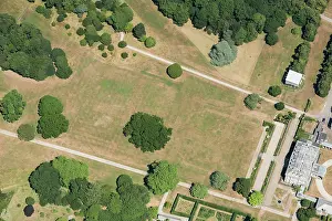 Torpoint: Formal garden parchmark showing in the very hot